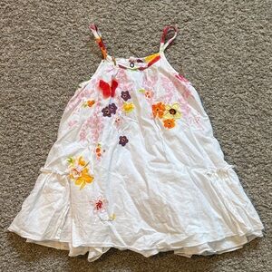 Catimini White Floral Embroidered Sundress with Multicolor Accents set size 2